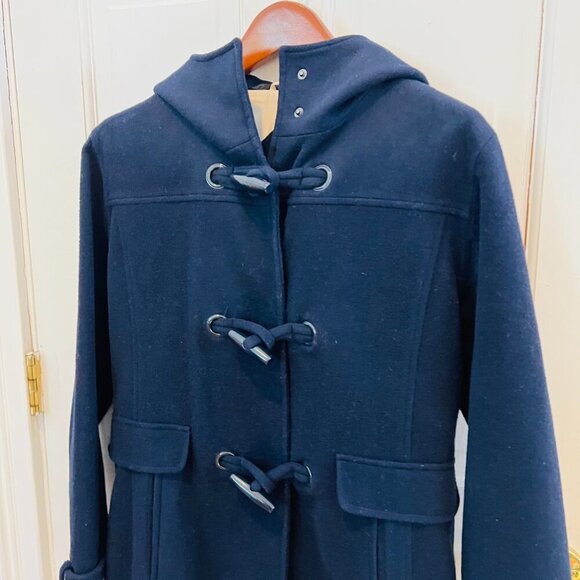 Pendleton Women's Wool Striped Interior Toggle Jacket Coat Size M Navy Blue - Picture 11 of 16